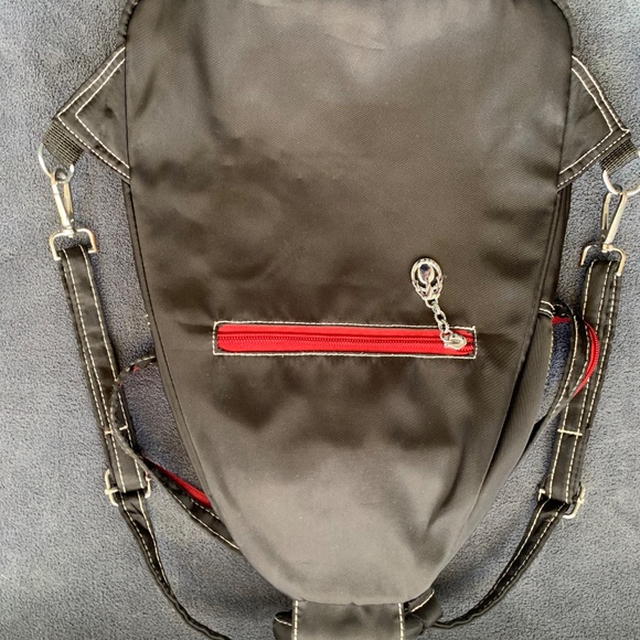 Black Dragonfly Embroidered Convertible Backpack / Sling Bag - Picture 7 of 13